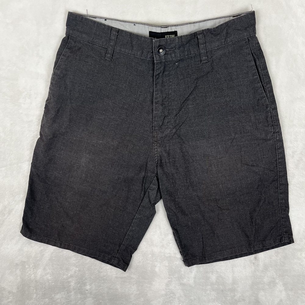 KREW Shorts Mens 28 Gray Chino Canvas 9 Inseam Flat Front Skater Y2K